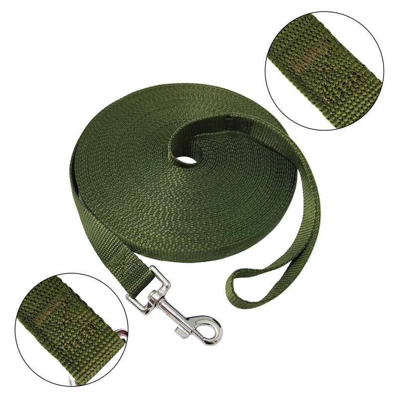 MANDAO Nylon Training Dog Leash for Small Medium Large Dogs, 15ft 20ft 30ft 50ft Long Leash Dog/Puppy Lead for Obedience Recall Training, Camping (50ft, Green) - Image 2